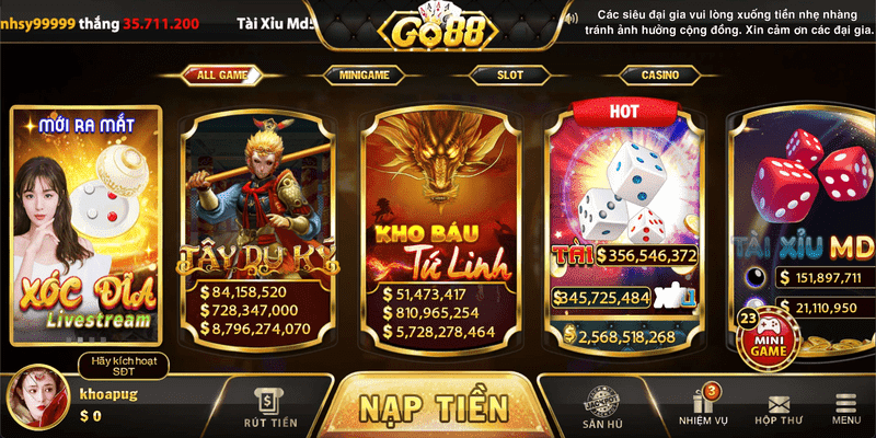 Go88 nhanh chóng ghi danh trên thị trường cá cược đổi thưởng
